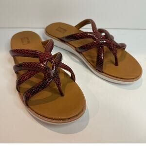 FitFlop Barely Dotted Snake Comfort Sandals Women’s 7 Red Ergonomic NWT